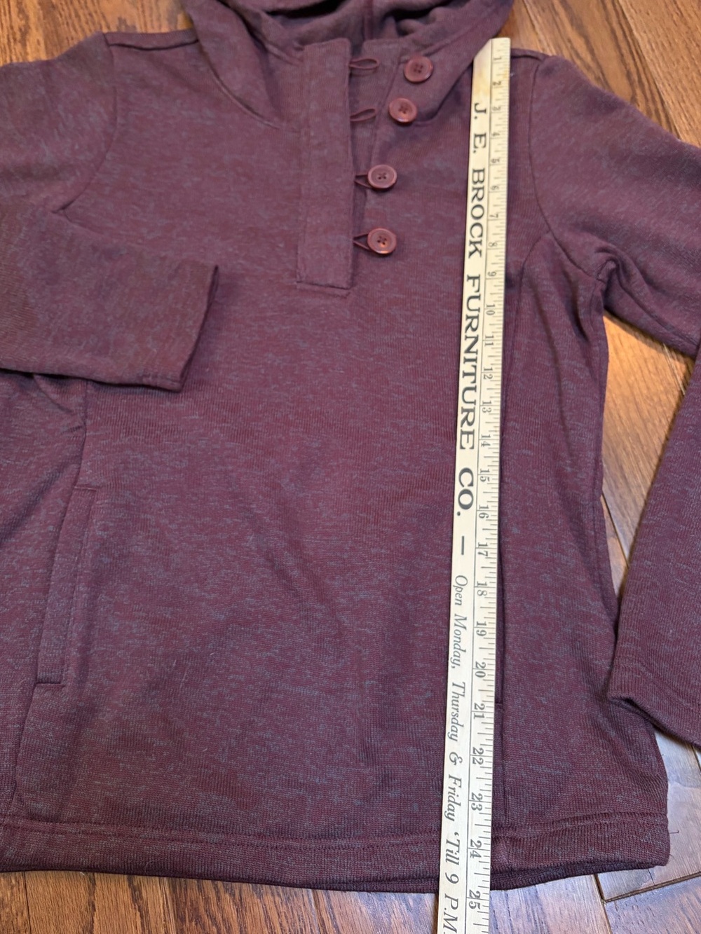 Columbia Women's Darling Days Pullover Hoodie heathered burgundy/plum fleece M - Picture 7 of 8